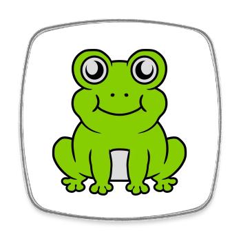 Petite grenouille douce assise - Magnet carré - blanc - Devant