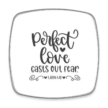 Christian Design Perfect Love chasse la peur 1 - Magnet carré - blanc - Devant