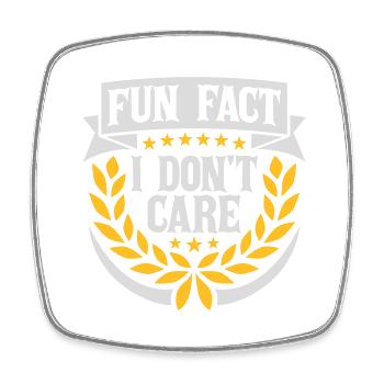 I dont care fact - Viereckiger Kühlschrankmagnet - Weiß - Vorne