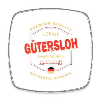 Gütersloh Deutschland Stadt Schrift Vintage Retro - Viereckiger Kühlschrankmagnet - Weiß - Vorne