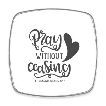 Christian Design Priez sans cesse - Magnet carré - blanc - Devant
