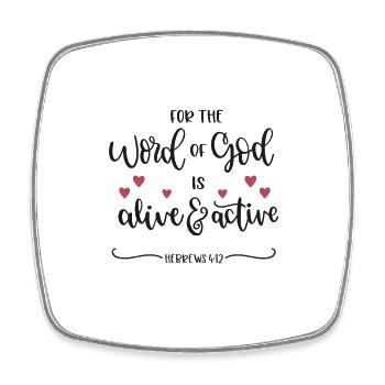 Christliches Design das Wort Gottes lebt und - Viereckiger Kühlschrankmagnet - Weiß - Vorne