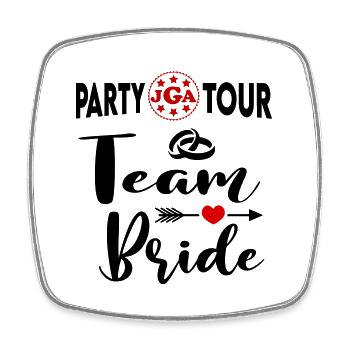 Jga Team Bride Junggesellenabschied Party Tour - Viereckiger Kühlschrankmagnet - Weiß - Vorne
