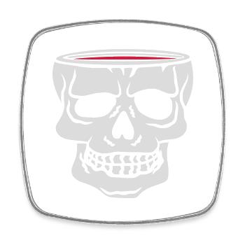 Drink Cup Skull Horror - Square fridge magnet - white - Front
