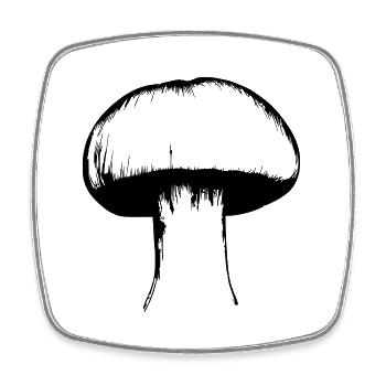Mushroom Mushrooms Poisonous Mushrooms Mycology Earthy Vector 2 - Square fridge magnet - white - Front