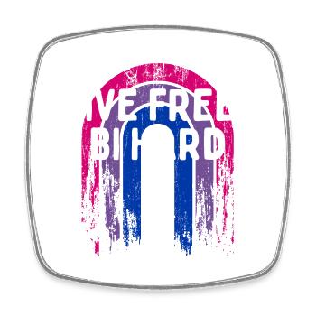 Live Free Bi Hard Bisexual Motivational Quote Bi - Magnet carré - blanc - Devant