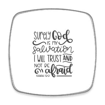 Christliches Design Gott ist meine Rettung, ich werde vertrauen - Viereckiger Kühlschrankmagnet - Weiß - Vorne