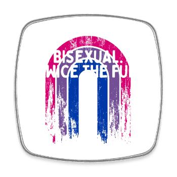 Bisexuel. Deux fois plus de plaisir Bi LGBTQ Bi Pride LGBT - Magnet carré - blanc - Devant