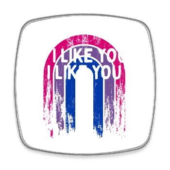 If I Like You I Like You Bisexual LGBTQ Bi Pride - Square fridge magnet - white - Front