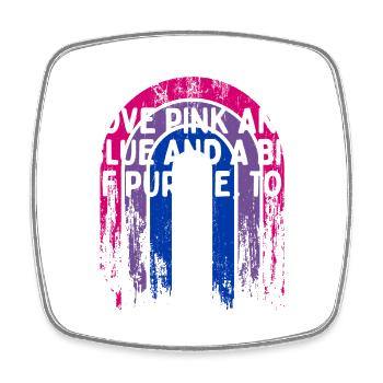 Pink Blue and a Bit of Purple Bisexual LGBTQ Bi - Viereckiger Kühlschrankmagnet - Weiß - Vorne