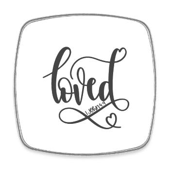 Christian Design Loved 1 John 4 verse 9 - Square fridge magnet - white - Front