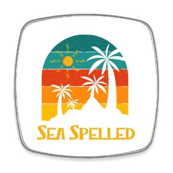 Nauti Time Summer Tropical Beach Trip Vacation - Square fridge magnet - white - Front