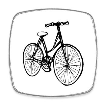 Vélo Doodle Bicyclettes Cycling Silhouette 8 - Magnet carré - blanc - Devant