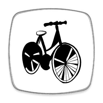 Bicycle Doodle Bicycles Cycling Vector 8 - Square fridge magnet - white - Front