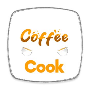 Half Coffee Half Cook Funny Chef Humor Culinary - Square fridge magnet - white - Front