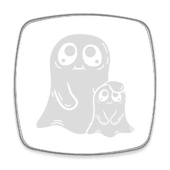 Papa Child Ghost Comic - Magnet carré - blanc - Devant