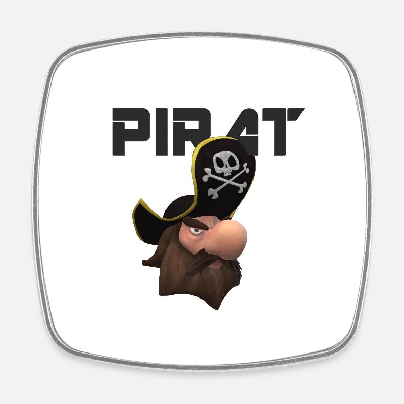 Pirate Captain Pirates - Square fridge magnet - white