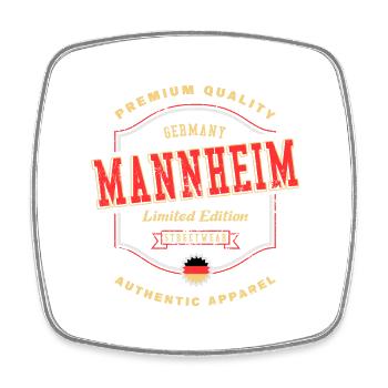 Mannheim Germany City Font Vintage Retro - Square fridge magnet - white - Front