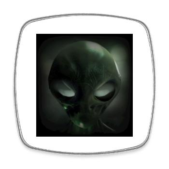 Alien - Square fridge magnet - white - Front