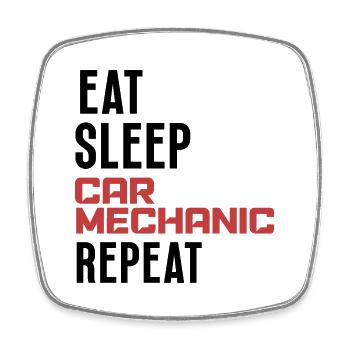 Eat sleep car mechanic repeat original gift garage - Magnet carré - blanc - Devant