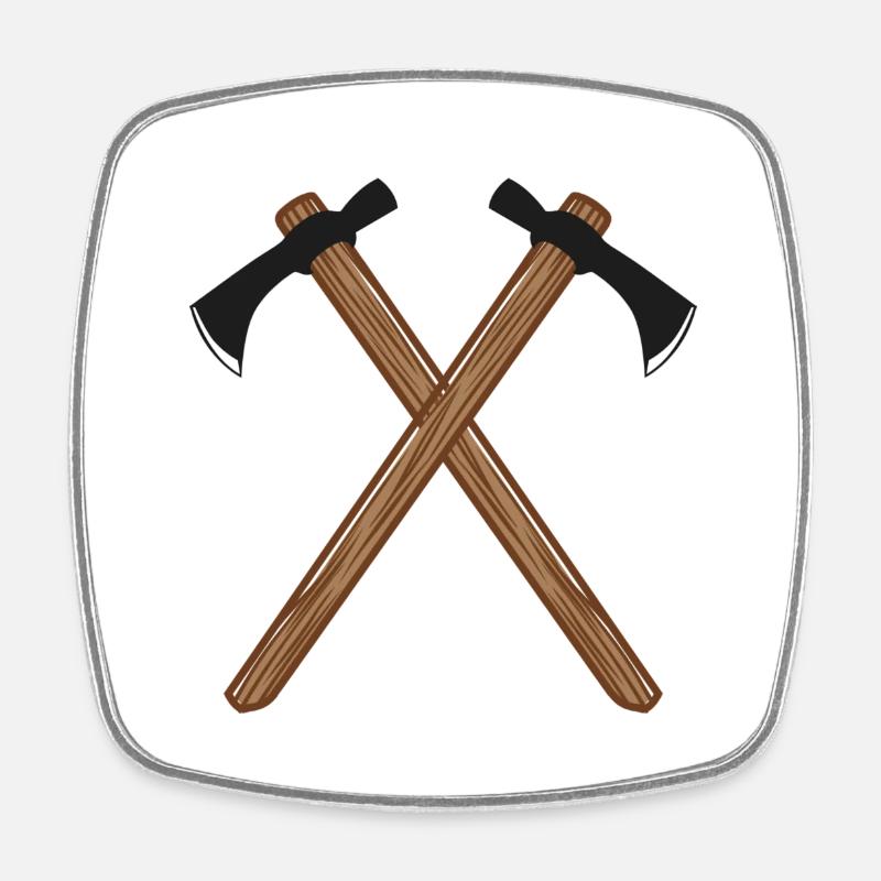 Axe - Square fridge magnet - white