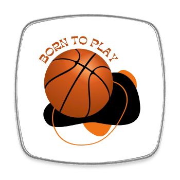 BORN TO PLAY BASKETBALL DESIGN - Square fridge magnet - white - Front