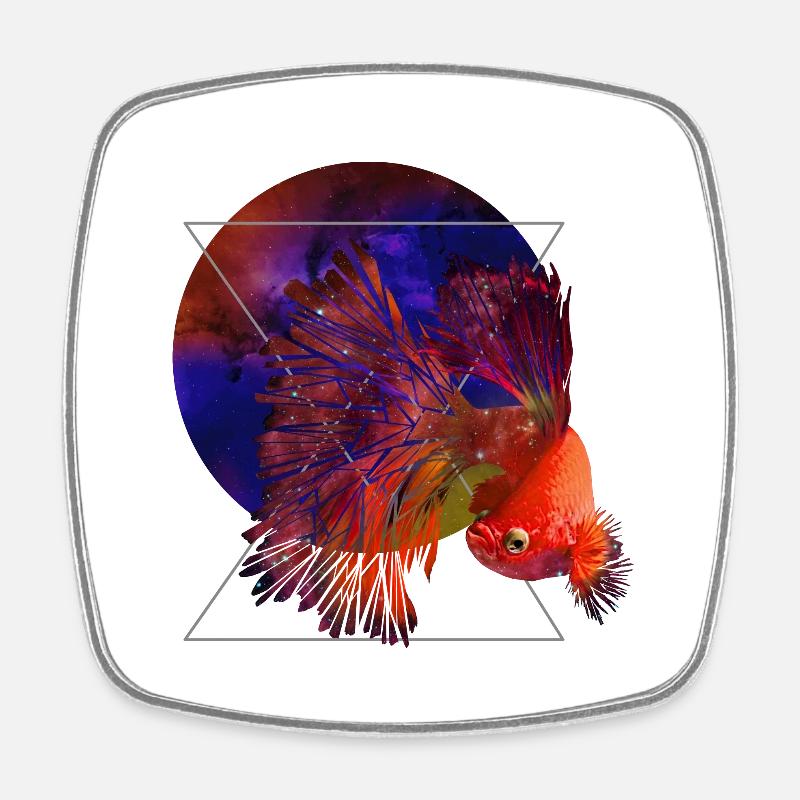 Poissons de l’espace - Magnet carré - blanc