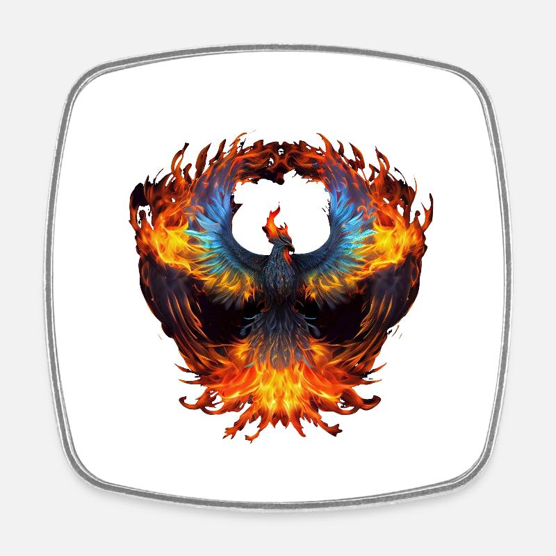 Phoenix - Square fridge magnet - white