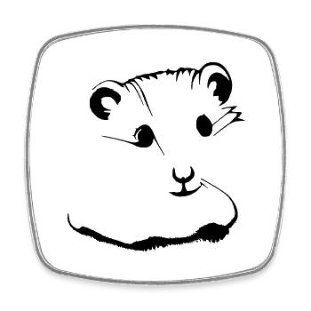Hamster Mignon Animal Rongeurs Animaux Pet Vector 3 - Magnet carré - blanc - Devant