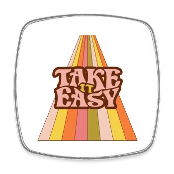 Take it Easy - Viereckiger Kühlschrankmagnet - Weiß - Vorne