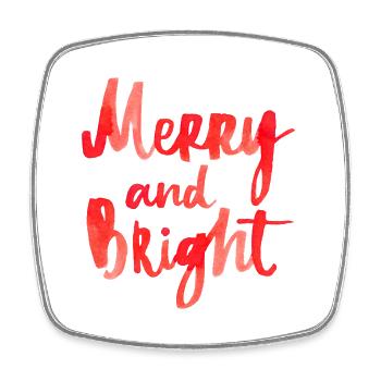 merry Christmas 19 - Viereckiger Kühlschrankmagnet - Weiß - Vorne