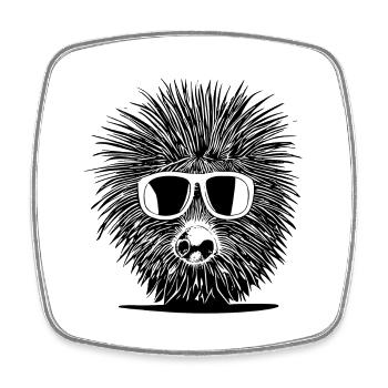 Porcupine Sunglasses Cute Animals Nature 11 - Square fridge magnet - white - Front