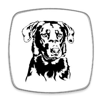 BEAUCERON Hundeportrait Hund Hund Wilsigns - Viereckiger Kühlschrankmagnet - Weiß - Vorne