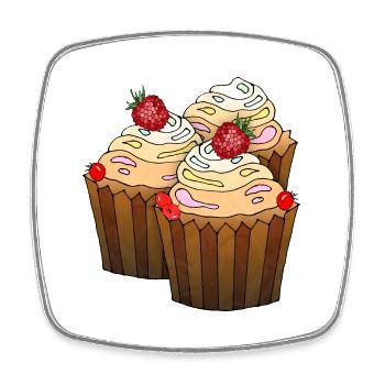 Cakes - Square fridge magnet - white - Front