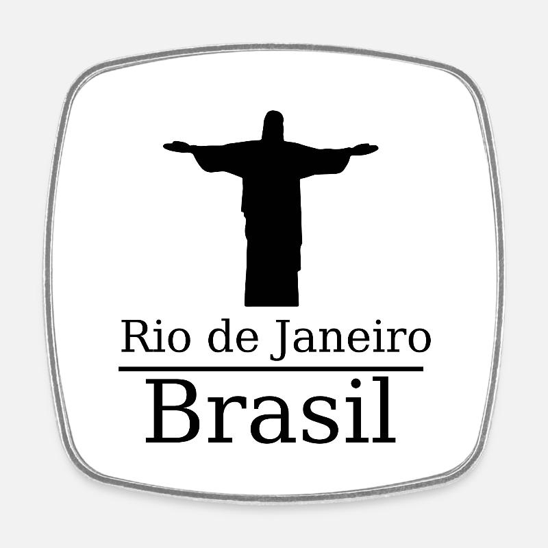 Brésil Riodejaneiro - Magnet carré - blanc