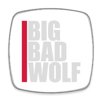 big bad wolf quote - Square fridge magnet - white - Front