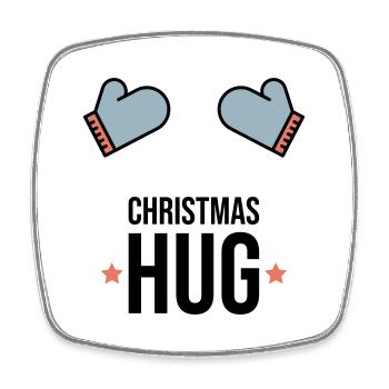 Weihnachten Umarmung Winter Handschuhe Geschenk - Viereckiger Kühlschrankmagnet - Weiß - Vorne