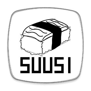 Suusi, das Sushi am Herzen - Viereckiger Kühlschrankmagnet - Weiß - Vorne