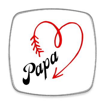 papa cœur - Magnet carré - blanc - Devant