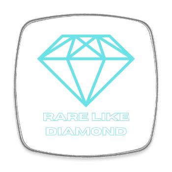 Rare comme un diamant - Magnet carré - blanc - Devant