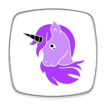 Unicorn - Square fridge magnet - white - Front