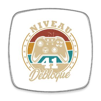 Niveau 41 débloque - Magnet carré - blanc - Devant