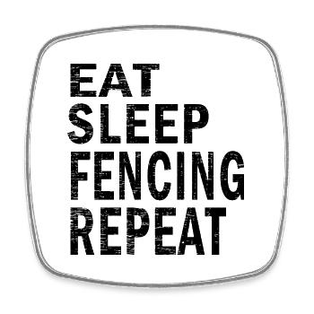 Eat sleep fencing repeat for fencing lovers - Square fridge magnet - white - Front