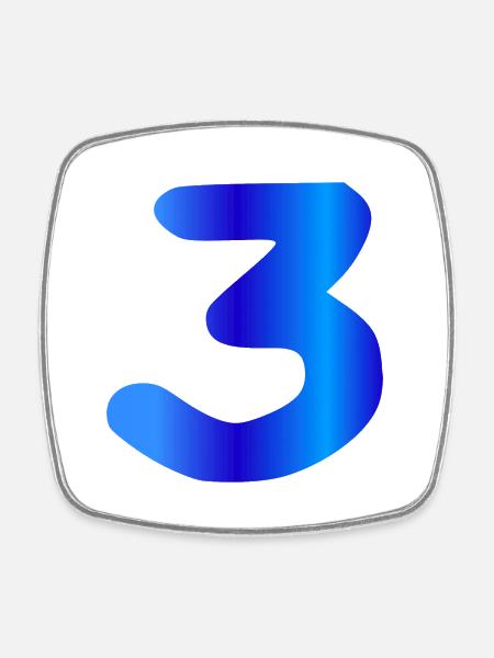 3 Jahre Geburtstag blue - Viereckiger Kühlschrankmagnet - Weiß