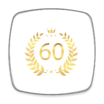 Golden 60 - Viereckiger Kühlschrankmagnet - Weiß - Vorne