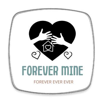 Für immer mein, Partner, Freund ,Kind, Geschenk - Viereckiger Kühlschrankmagnet - Weiß - Vorne