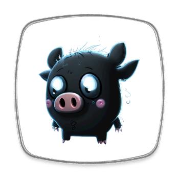 pig b - Magnet carré - blanc - Devant
