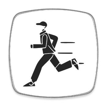 The jogging runner - Square fridge magnet - white - Front