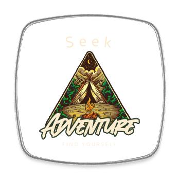Adventure Outdoor Nature Camping Mindfulness - Square fridge magnet - white - Front