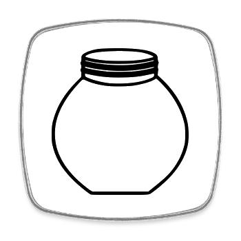 Empty Jam Jar Glass Bottle - Square fridge magnet - white - Front